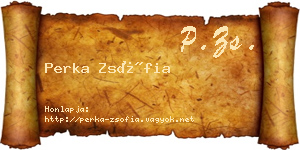 Perka Zsófia névjegykártya